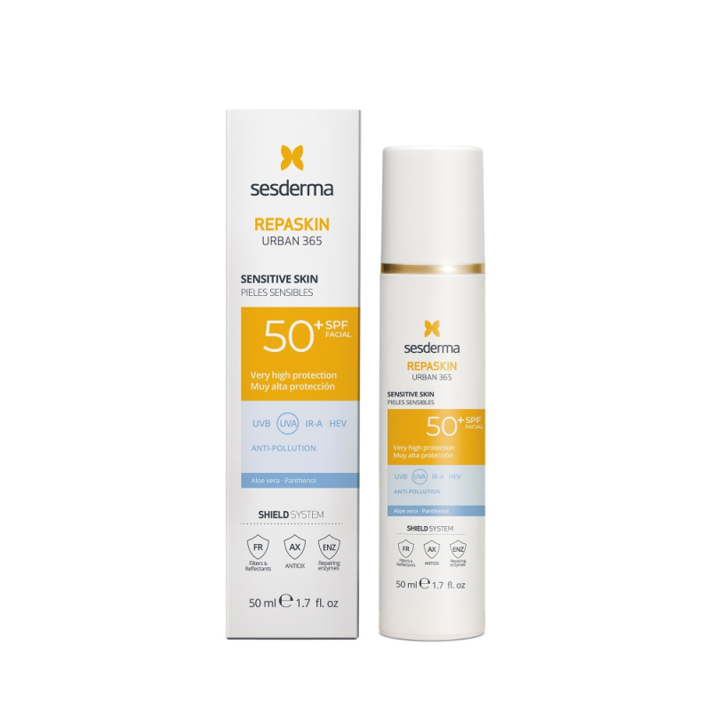 Sesderma Repaskin Urban 365 Sensitive Skin opalovací krém na obličej pro citlivou pleť 50 ml