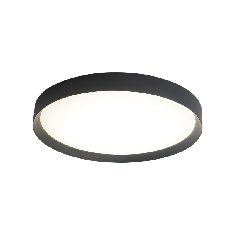 ACB Iluminacion Stropní LED svítidlo MINSK, ⌀ 60 cm, 42W, CRI90 Barva: Černá, Teplota světla: 3000K - teplá bílá, Stmívání: ON/OFF