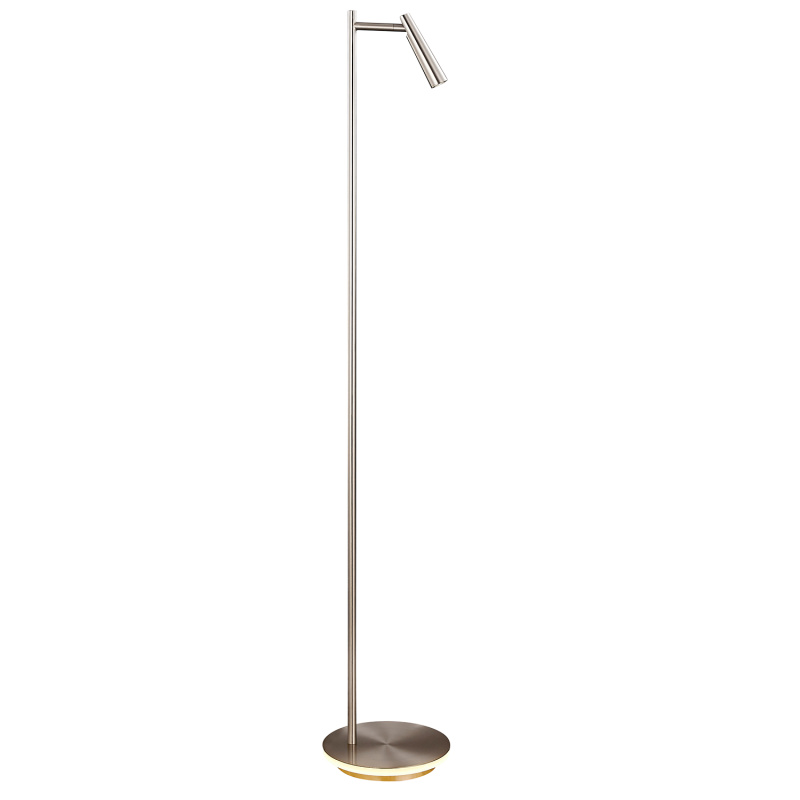 ACB Iluminacion Stojací LED lampa PANAU, v. 140 cm, 8W + 3W, CRI90 Barva: Nikl