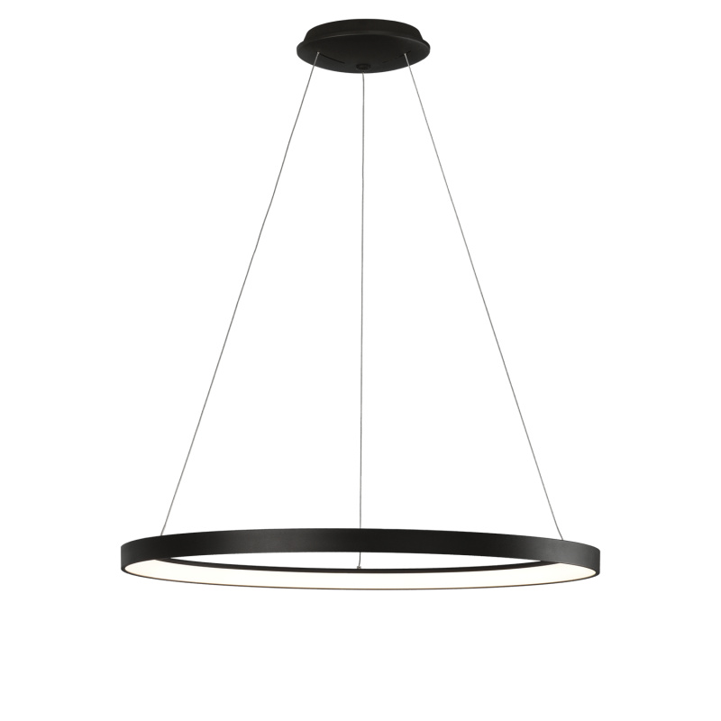 ACB Iluminacion Závěsné LED svítidlo GRACE, ⌀ 78 cm, 80W, CRI90 Barva: Černá, Teplota světla: 4000K - denní bílá, Stmívání: Casambi