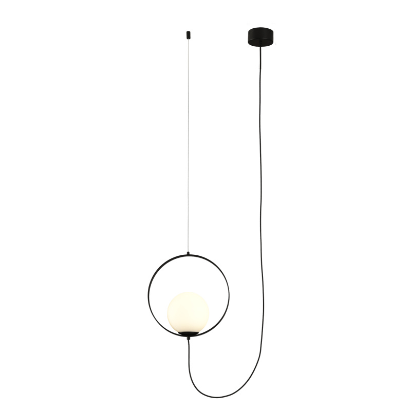 ACB Iluminacion Zavěsné LED svítidlo HALO, ⌀ 25 cm, 5W, CRI90, CCT switch 2700-3000K Barva: Černá, Stmívání: ON/OFF