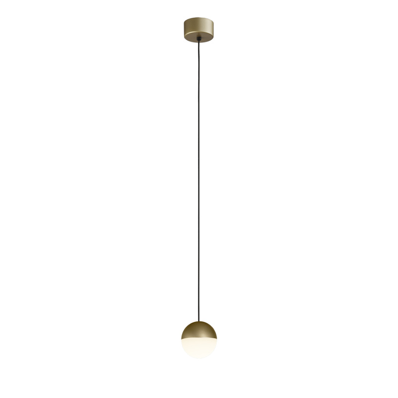 ACB Iluminacion Závěsné LED svítidlo CUSTO, v. 180 cm, 5W, CRI90, CCT switch 2700-3000K Barva: Zlatá, Stmívání: ON/OFF