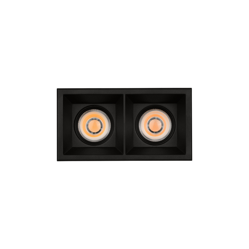ACB Iluminacion Zapuštěné LED bodové svítidlo MOVE, š. 16 cm, 2x12W, CRI90 Barva: Černá, Teplota světla: 3000K - teplá bílá, Stmívání: ON/OFF