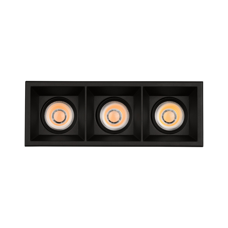 ACB Iluminacion Zapuštěné LED bodové svítidlo MOVE, š. 23 cm, 3x12W, CRI90 Barva: Černá, Teplota světla: 3000K - teplá bílá, Stmívání: ON/OFF