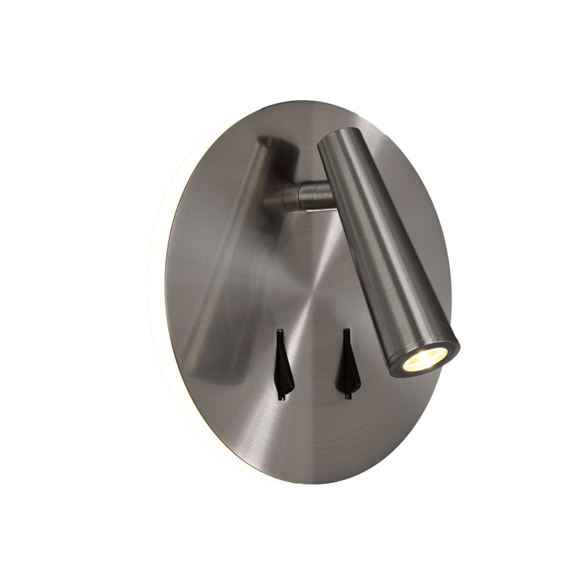 ACB Iluminacion Nástěnné LED svítidlo PANAU, ⌀ 15 cm, 6W + 3W, CRI90 Barva: Nikl