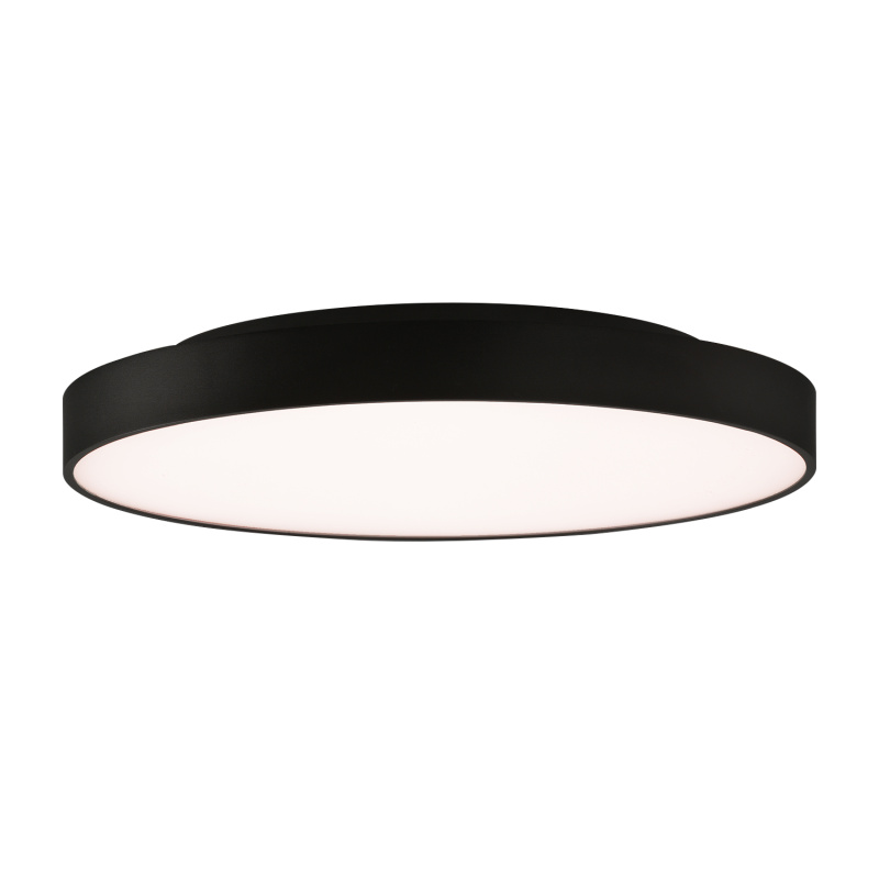ACB Iluminacion Stropní LED svítidlo ROMA, ⌀ 60 cm, 65W + 9W, CRI90, CCT switch 2700-3000K Barva: Černá, Stmívání: ON/OFF