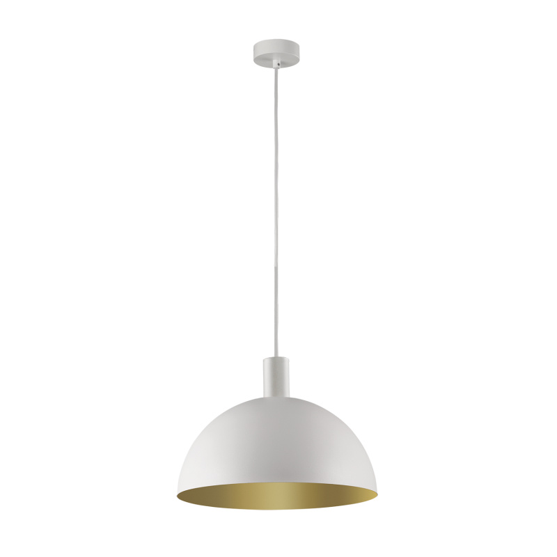 ACB Iluminacion Závěsné svítidlo TIGA,  ⌀ 25 cm, 1xE27 15W Barva: Bílo-zlatá, Barva montury: Bílá