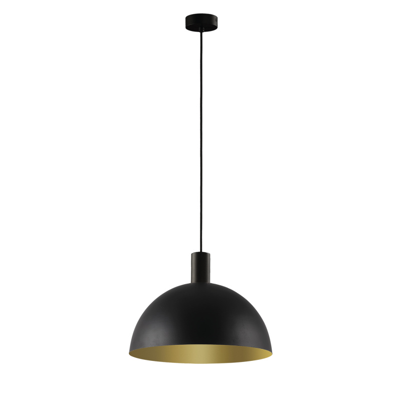 ACB Iluminacion Závěsné svítidlo TIGA,  ⌀ 25 cm, 1xE27 15W Barva: Černo-zlatá, Barva montury: Černá