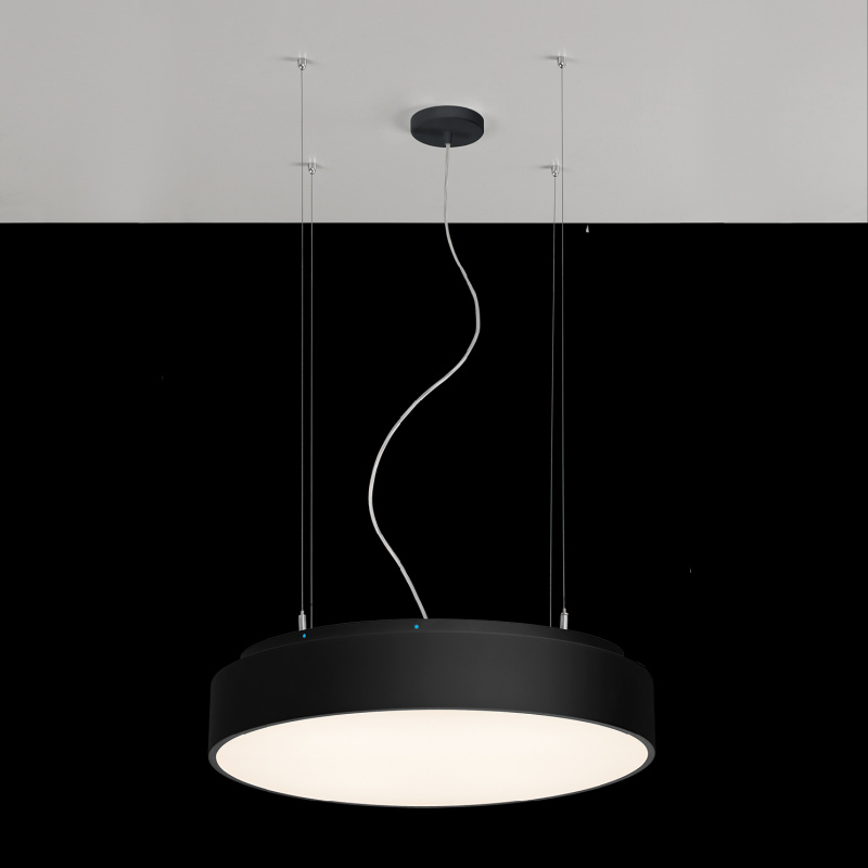 ACB Iluminacion Závěsné LED svítidlo s čističkou vzduchu ISIA,  ⌀ 60 cm, CRI90, CCT switch 3000-4000K, dálkový ovladač Barva: Černá