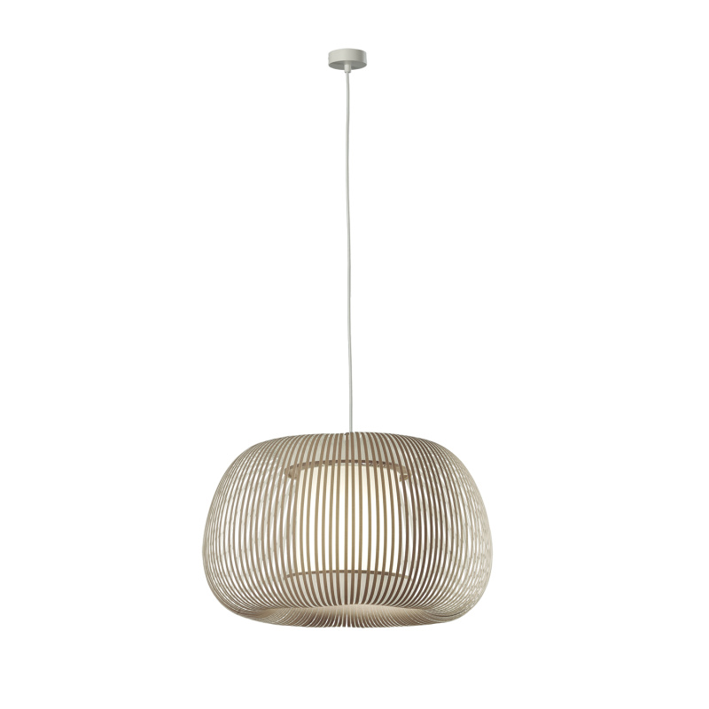 ACB Iluminacion Zavěsné svítidlo MIRTA, ⌀ 38 cm, 1xE27 15W Barva: Stone, Barva montury: Bílá
