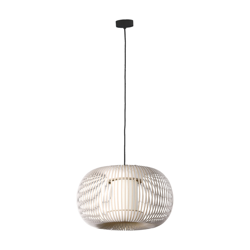 ACB Iluminacion Zavěsné svítidlo MIRTA, ⌀ 38 cm, 1xE27 15W Barva: Stone, Barva montury: Černá