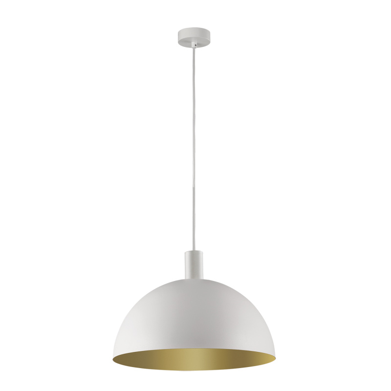 ACB Iluminacion Závěsné svítidlo TIGA,  ⌀ 35 cm, 1xE27 15W Barva: Bílo-zlatá, Barva montury: Bílá
