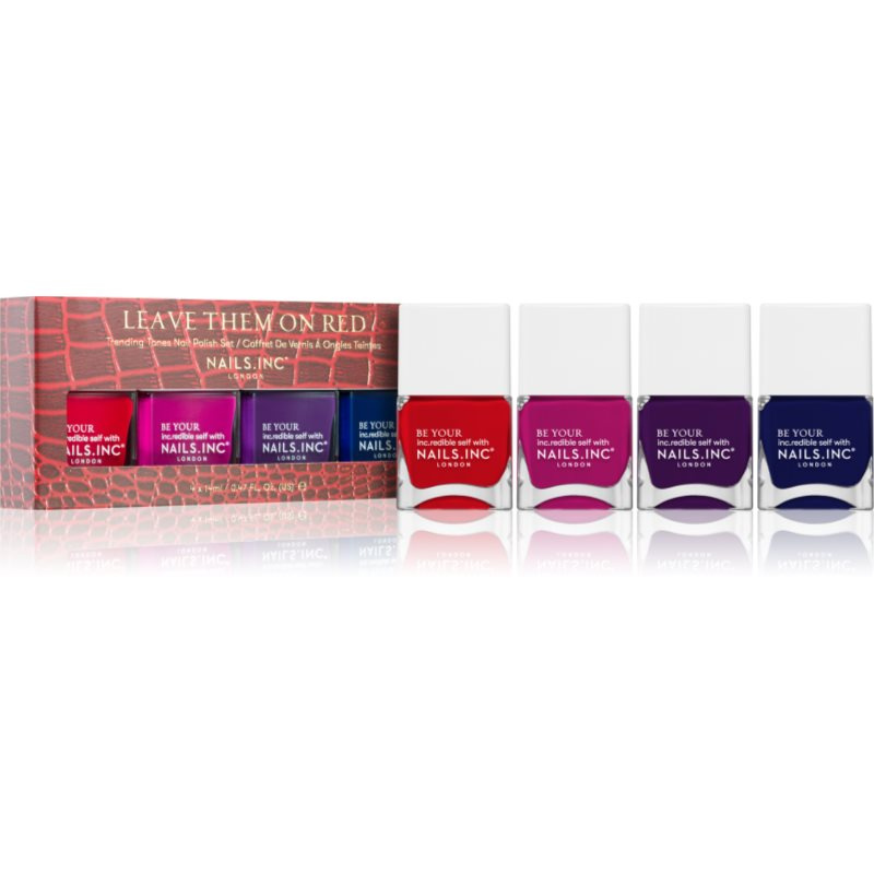 Nails Inc. Leave Them On Red sada laků na nehty
