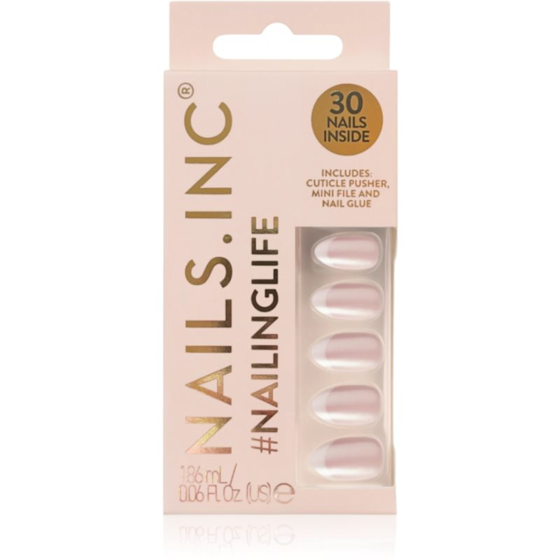 Nails Inc. #NailingLife Press-On Nails umělé nehty odstín All Out Olivia Glaze 33 ks