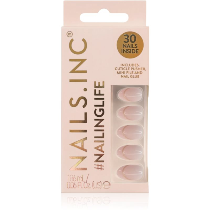 Nails Inc. #NailingLife Press-On Nails umělé nehty odstín Style It Like Sabrina Gold French Tip 33 ks