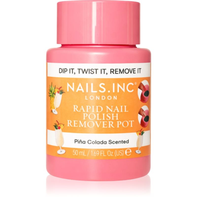 Nails Inc. Rapid Nail Polish Remover Pot Pina Colada Scented odlakovač na nehty 50 ml