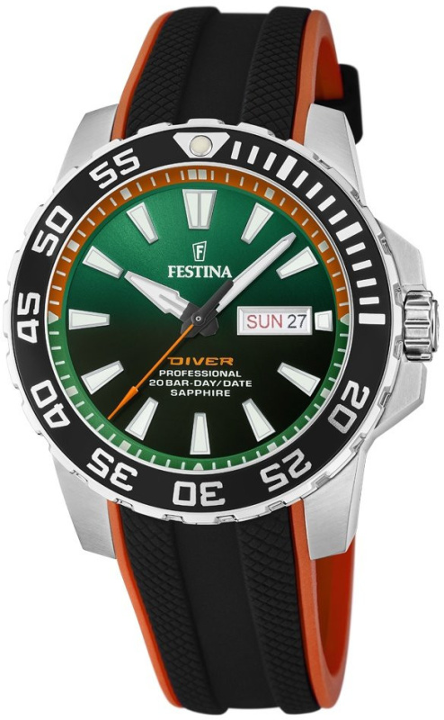 Festina F20662/2 Professional Diver Day-Date 45mm 20ATM