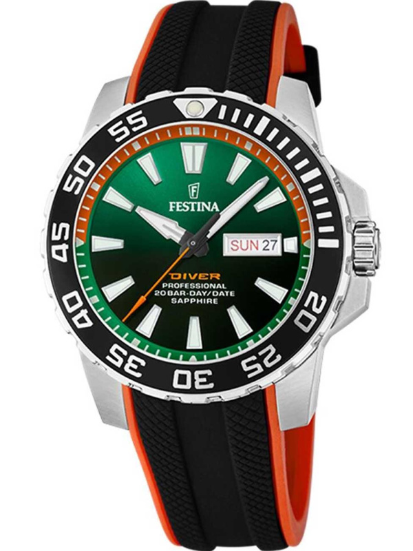 Festina F20662/2 Professional Diver Day-Date 45mm 20ATM