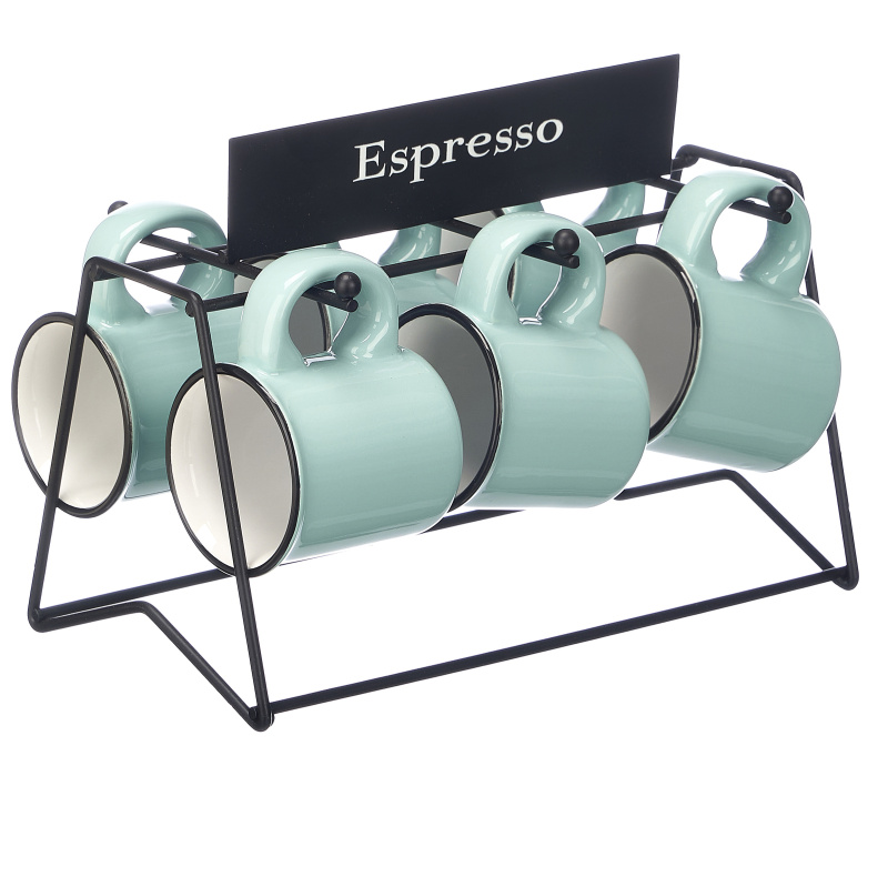 Vessia Šálky na espresso, 6 kusů, 100 ml, modré modrý