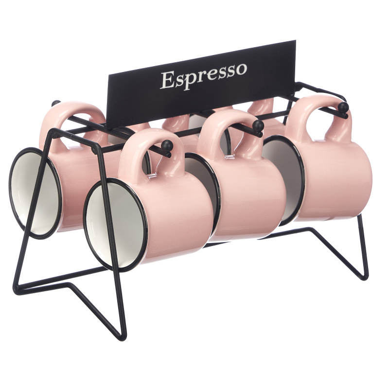 Vessia Šálky na espresso, 6 kusů, 100 ml, růžové růžový