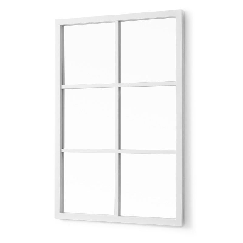 Giftdecor Obdélníkové zrcadlo s příčkami, 71 × 49 cm, bílé bílý