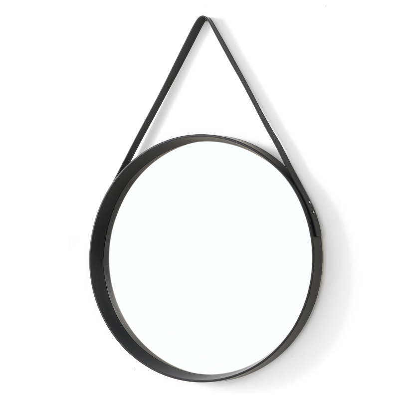 Giftdecor Dekorativní závěsné zrcadlo, Ø 53 cm, černé černá