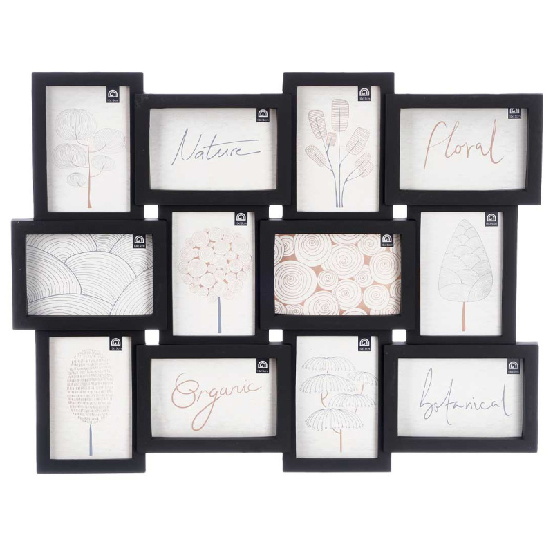 Giftdecor Fotorámeček na více fotografií, 12 fotek 10x15 cm, černý černá
