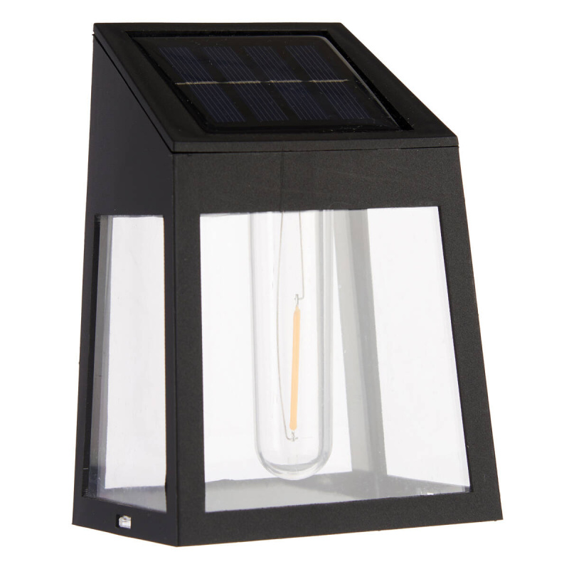 marka niezdefiniowana Solární zahradní lucerna LED, industriální žárovka, 9,3 x 6,6 x 13 cm černá