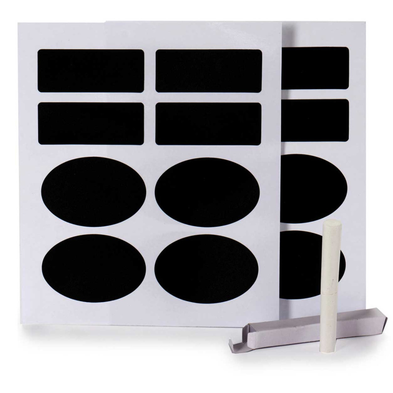 Kinvara Křídové štítky, organizační samolepky, 16 ks, černá