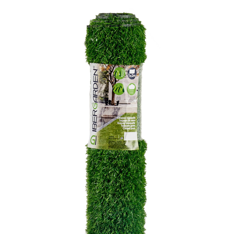 IBERGARDEN Umělá tráva na balkon, role, výš, 2,2 cm, 1 x 2 m zelená