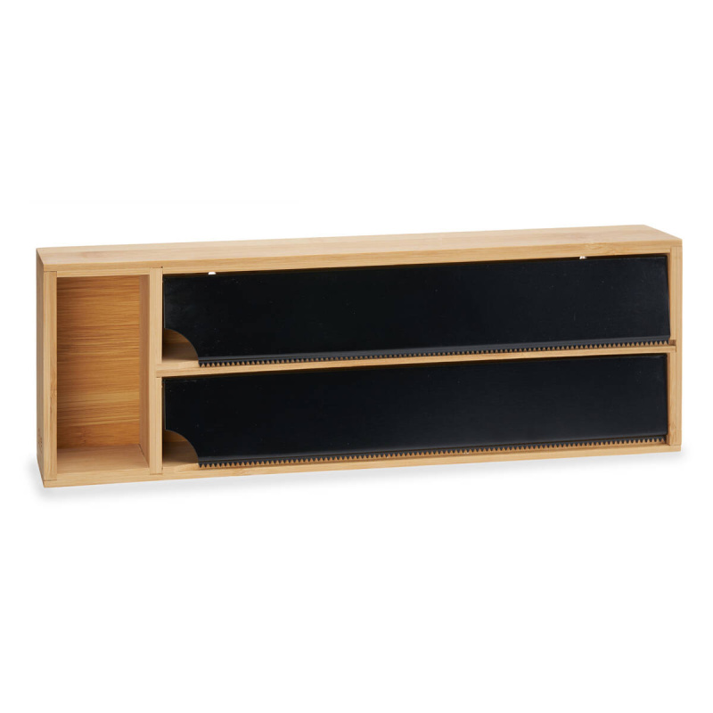 Kinvara Kuchyňský dávkovač na řezání potravinové fólie z bambusu, 13 x 40 x 7 cm hnědá