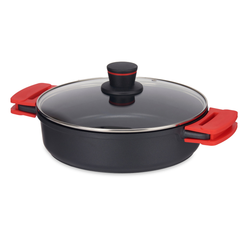 Kinvara Nízký hrnec s nepřilnavým povrchem MOLTEN s poklicí, Ø 28 cm černá