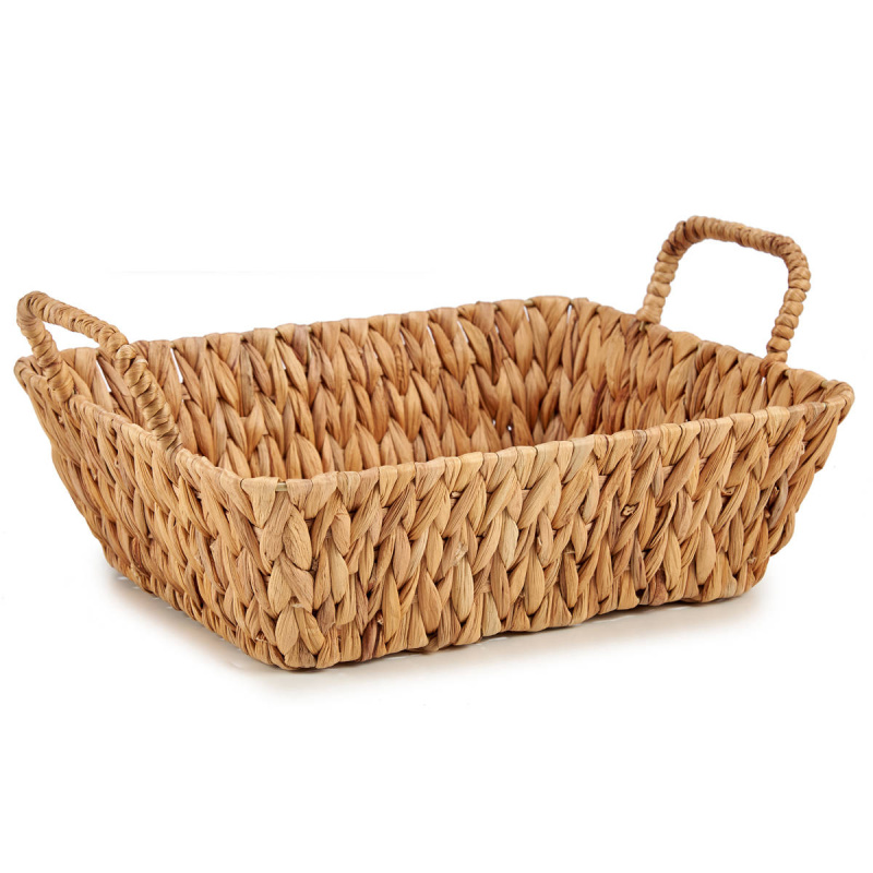 Giftdecor Dekorační košík s rukojetmi z vodního hyacintu, 40 x 29 cm hnědá