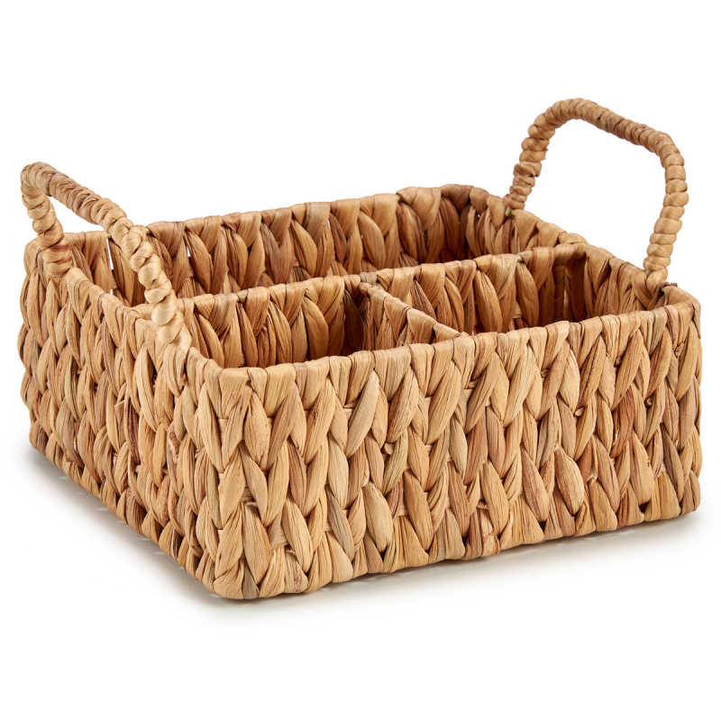 Giftdecor Úložný košík s rukojetmi z vodního hyacintu hnědá