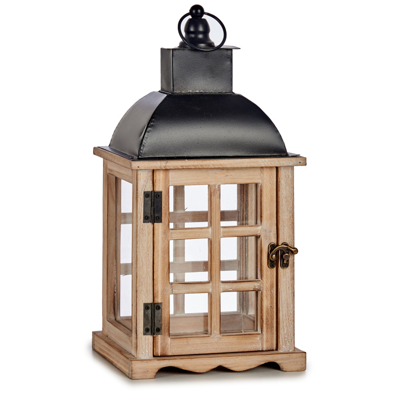 Giftdecor Dřevěná lucerna MIRO hnědá
