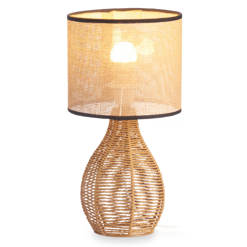 Giftdecor Noční lampa se stínitkem z vídeňské pleteniny, Ø 20 cm hnědá