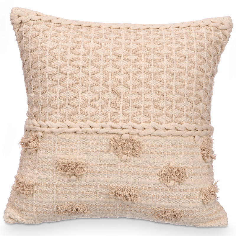 Giftdecor Dekorační polštář boho AUREA, 45 x 45 cm béžová