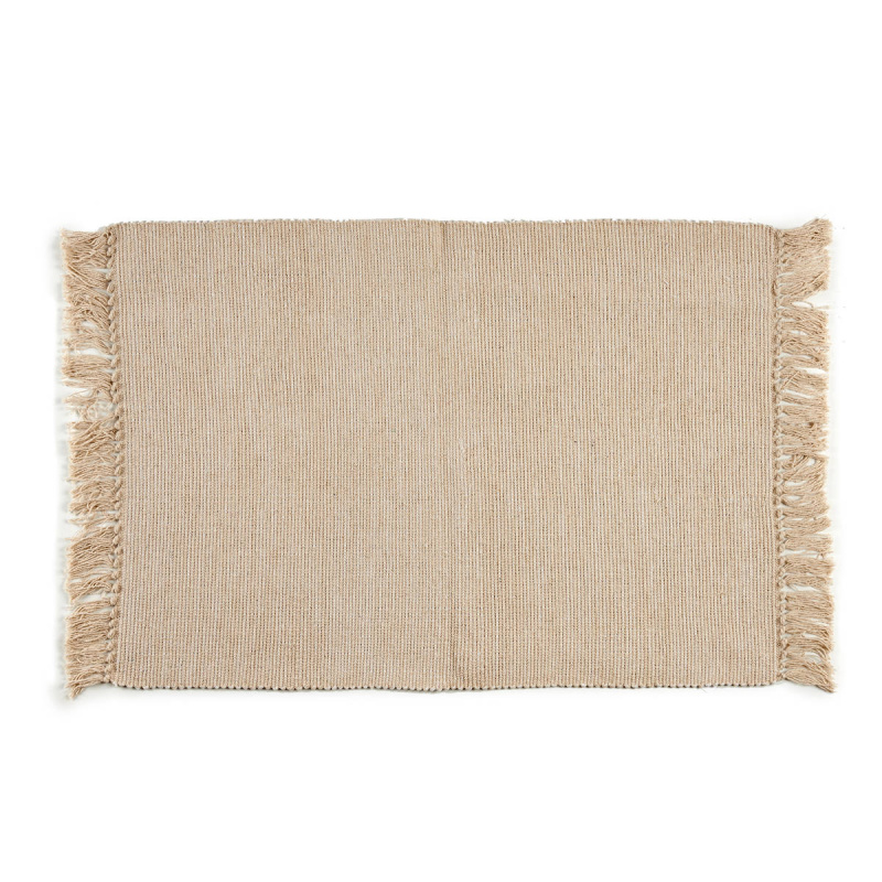 Giftdecor Bavlněný koberec s třásněmi, 80 x 120 cm béžová