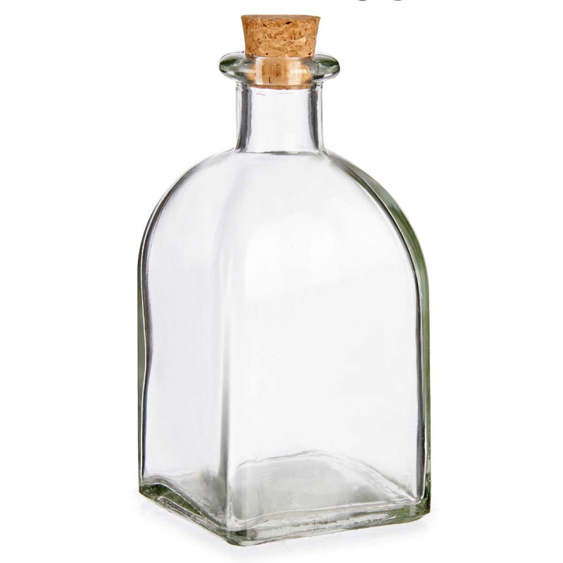 Vivalto Skleněná láhev ze zátkou, 250 ml transparentní