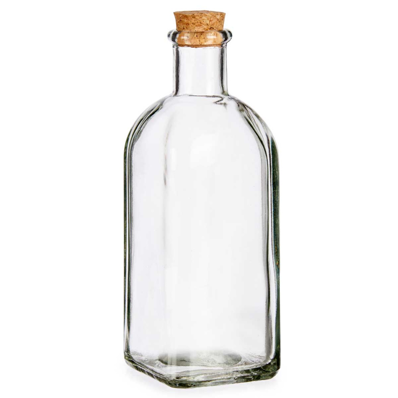Vivalto Skleněná láhev ze zátkou, 500 ml transparentní