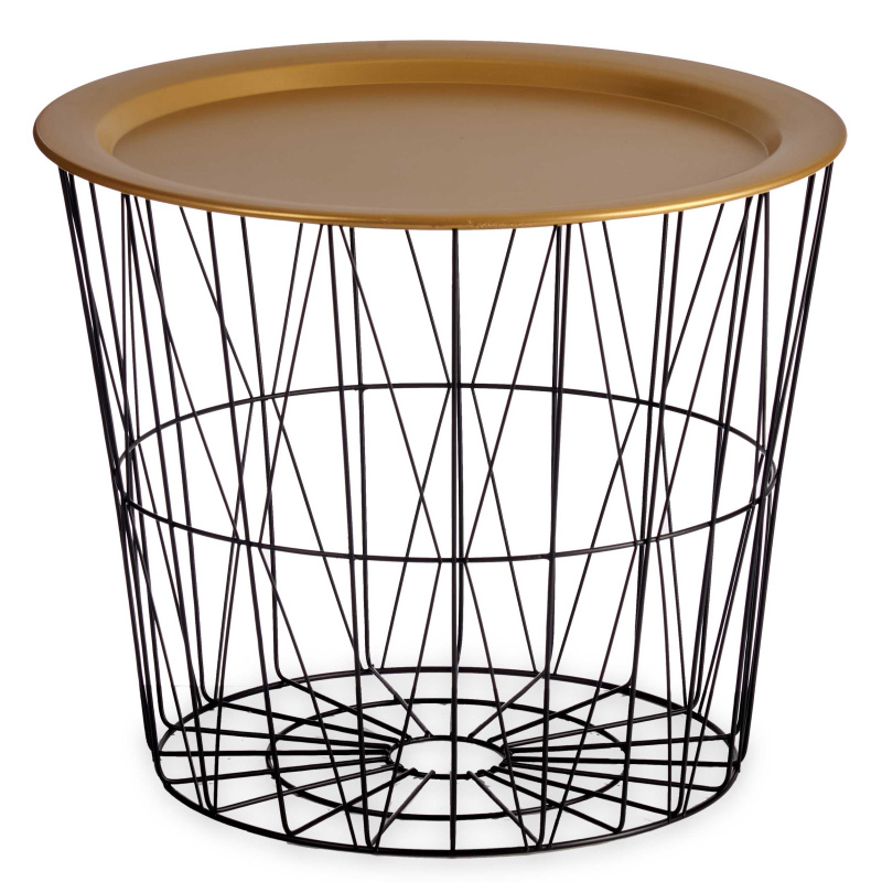 Giftdecor Odkládací stolek LUVO se zlatou deskou, Ø 52 cm zlatá