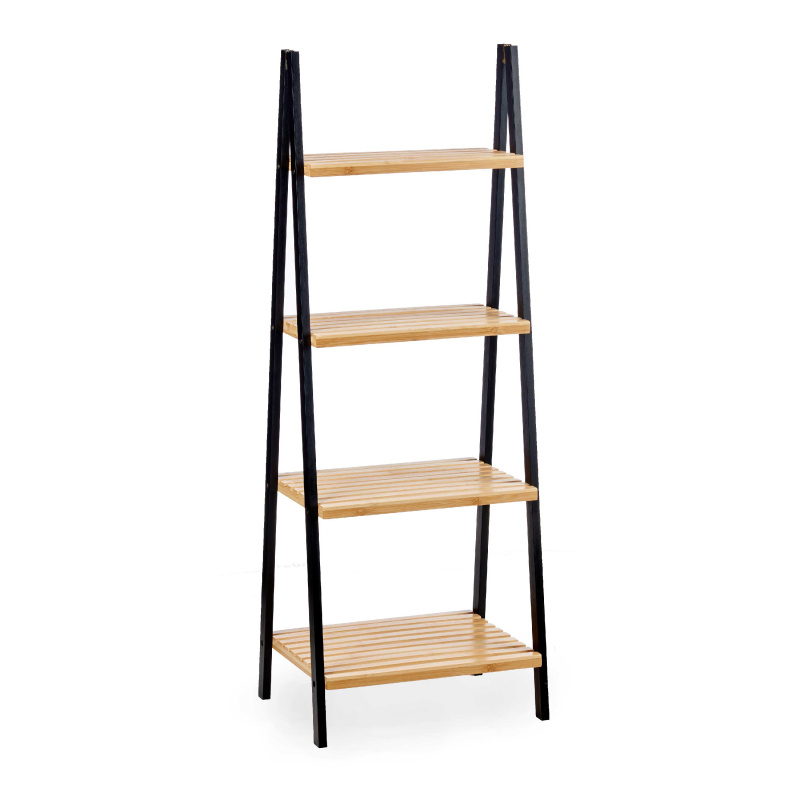 Berilo Regál BAMBOO GLOW, 40 x 30 x 109 cm, černý černá