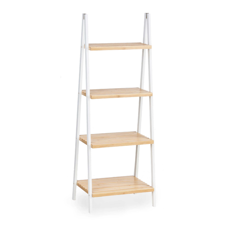 Berilo Regál BAMBOO GLOW, 40 x 30 x 109 cm, bílý bílá