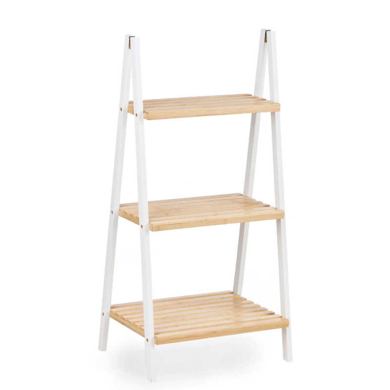 Berilo Regál BAMBOO GLOW, 40 x 30 x 81,5 cm, bílý bílá