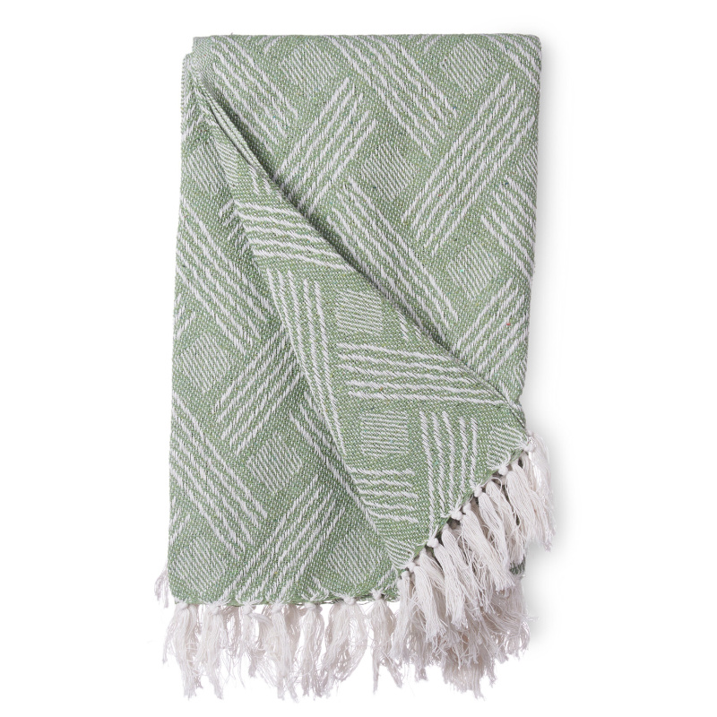 Giftdecor Deka s třásněmi MOVA 100% bavlna, 125 x 150 cm zelená