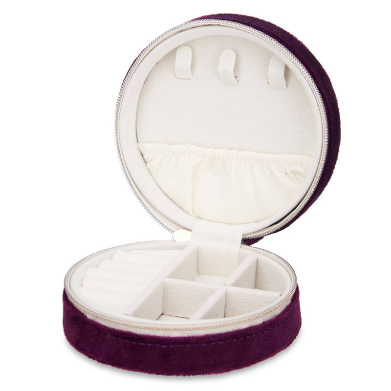 Giftdecor Velurová šperkovnice, ⌀ 10 cm červená