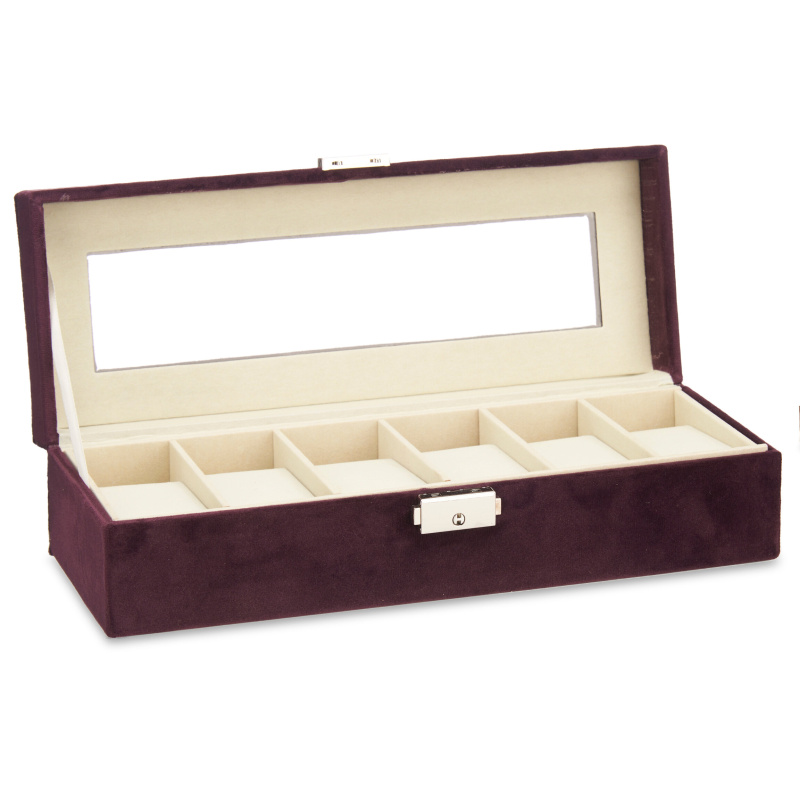 Giftdecor Šperkovnice na hodinky VELVET, 30 x 11 x 8 cm burgundská