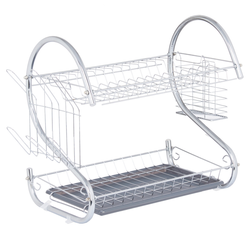 Kinvara Odkapávač na nádobí VOLIS, 45,5 x 24,5 x 37,5 cm šedá