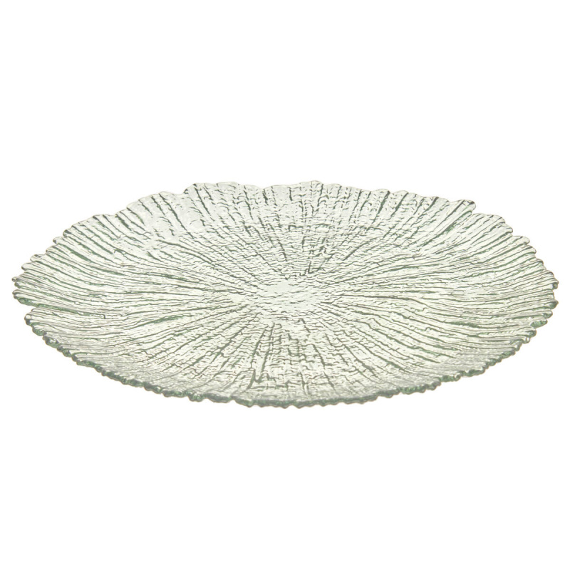Vivalto Dekorační obědový talíř v organickém tvaru, zelený, 32 cm zelená