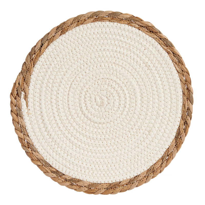 Giftdecor Prostírání z mořské trávy na okrajích, bílé, 35 cm bílá